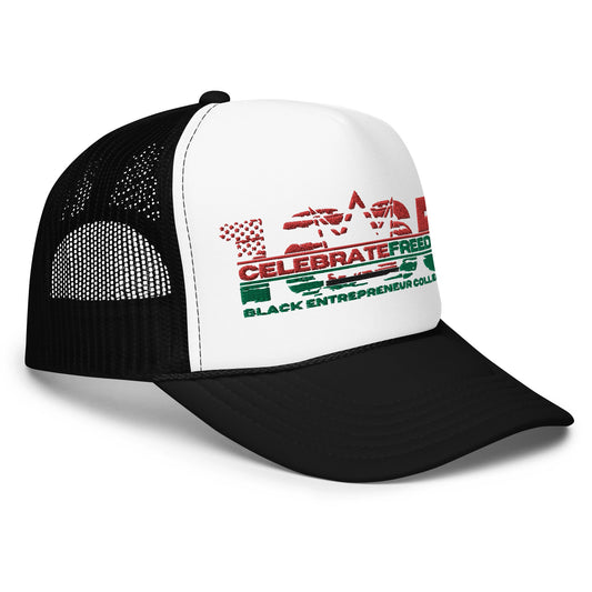 1865 'Celebrate Freedom' Foam Trucker Hat Black White Black