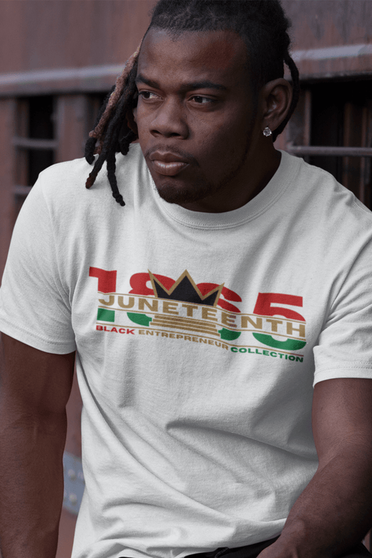 RBG 1865 | JUNETEENTH | Short Sleeve Premium Unisex T-Shirt White (Solid) Gold Crown