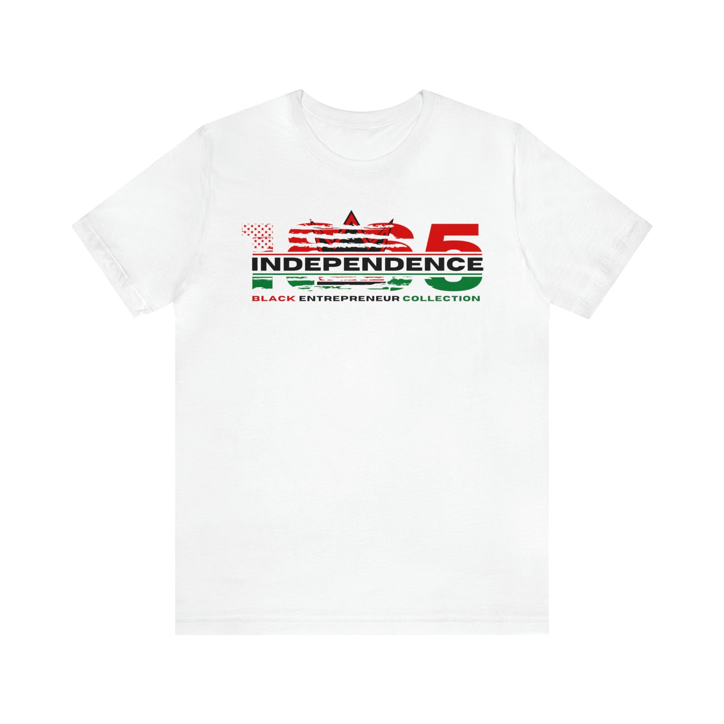 RBG | 1865 INDEPENDENCE | Embedded Distressed Flag | Short Sleeve Premium T-Shirt White