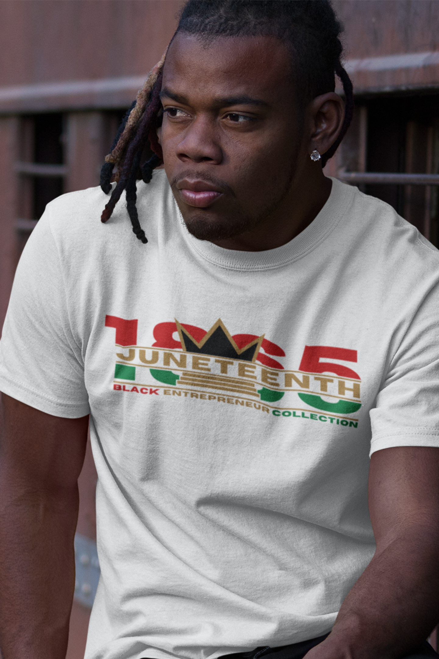 RBG 1865 | JUNETEENTH | Short Sleeve Premium Unisex T-Shirt White (Solid) Gold Crown