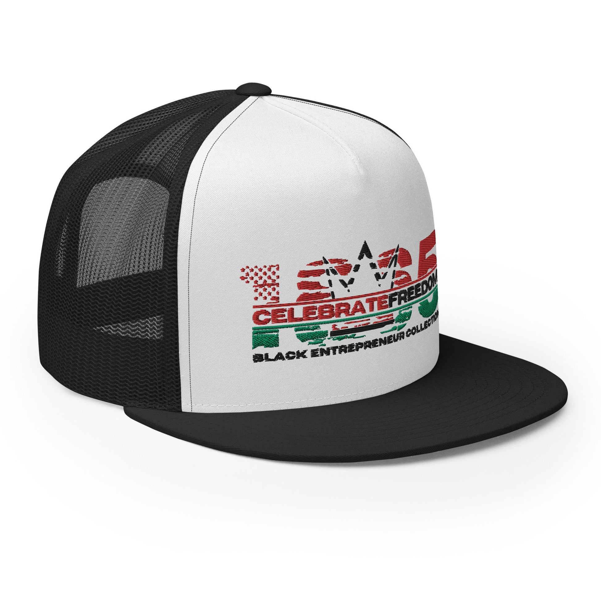 1865 'Celebrate Freedom' Trucker Cap Black White Black