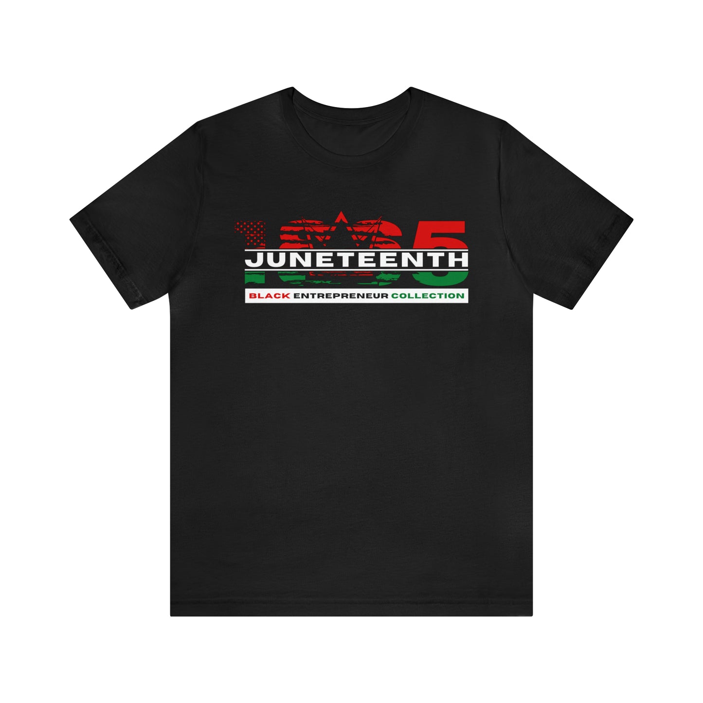 1865 | JUNETEENTH | RBG Embedded Distressed Flag | Short Sleeve Premium T-Shirt