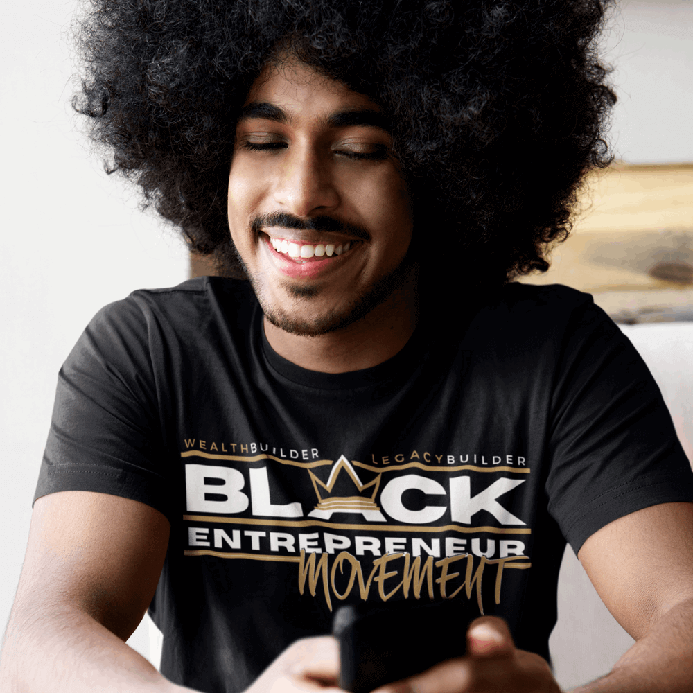 'Black Entrepreneur Movement' Short Sleeve Premium T-Shirt Black Crown