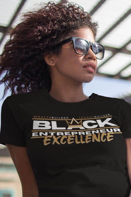 'Black Entrepreneur Excellence' Legacy Builder Short Sleeve Premium T-Shirt Black Crown