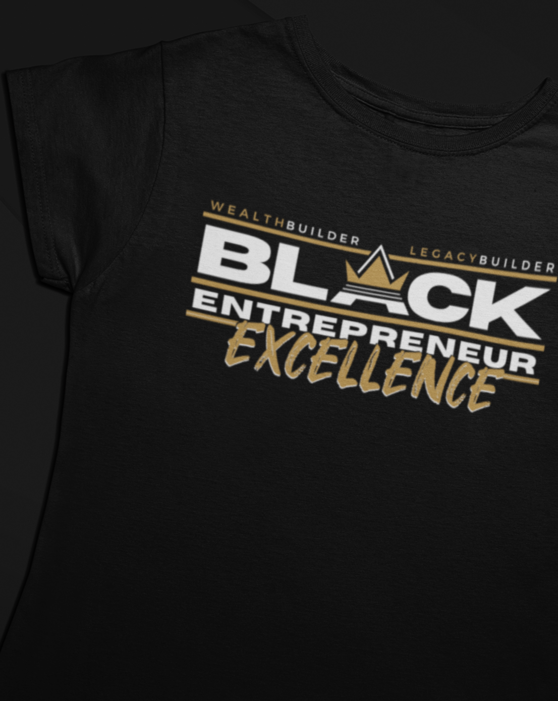 'Black Entrepreneur Excellence' Women's Short Sleeve T-Shirt Gold Crown