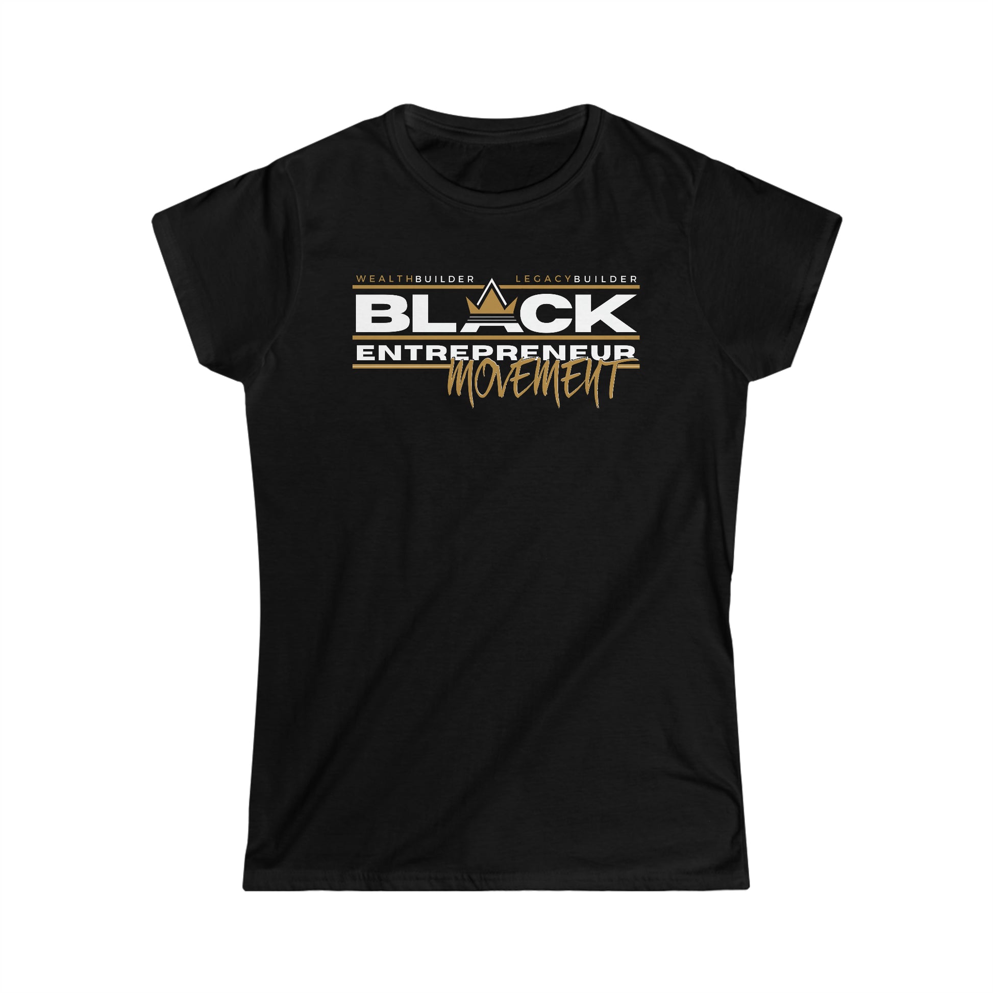 'Black Entrepreneur Movement' Women's Short Sleeve T-Shirt L Gold Crown