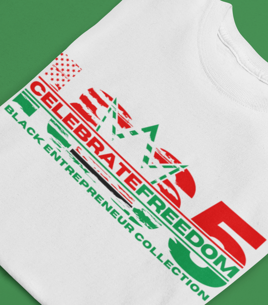 GREEN | 1865 | RBG CELEBRATE FREEDOM Short Sleeve Premium T-Shirt | Embedded Distressed Flag