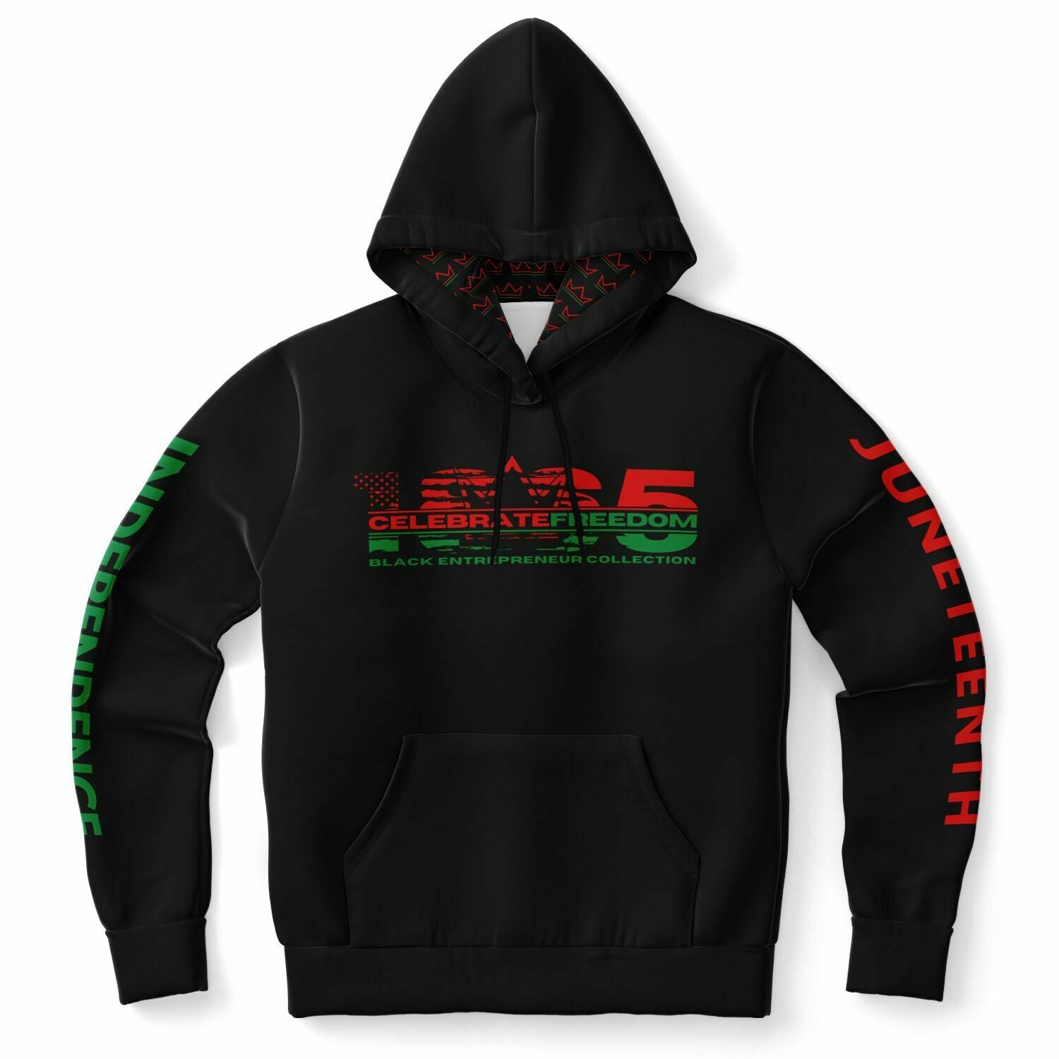 1865 'Celebrate Freedom' Athletic Hoodie | Embedded-Distressed Flag | Juneteenth | Independence