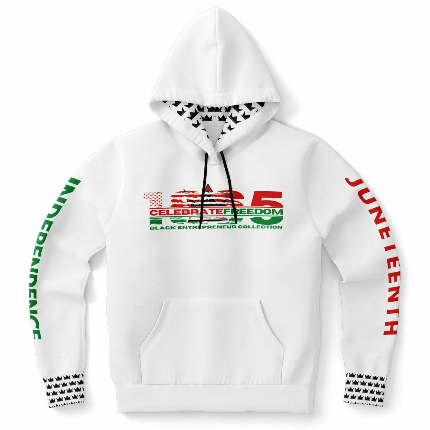 1865 'Celebrate Freedom' Athletic Hoodie | Embedded-Distressed Flag | Juneteenth | Independence