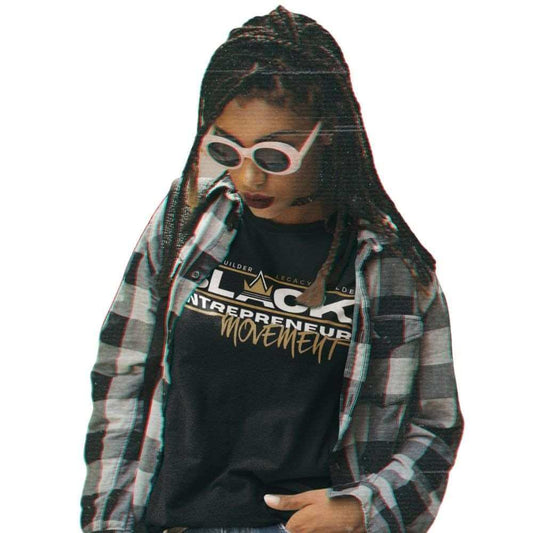 'Black Entrepreneur Movement' Short Sleeve Premium T-Shirt Gold Crown