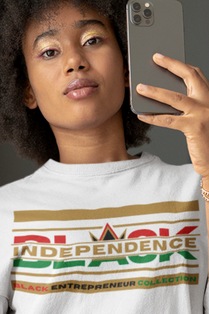 RBG BLACK INDEPENDENCE Short Sleeve Premium T-Shirt White/Solid Gold