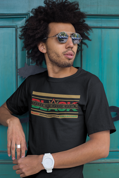 RBG BLACK INDEPENDENCE Short Sleeve Premium T-Shirt Black/Gold Outline