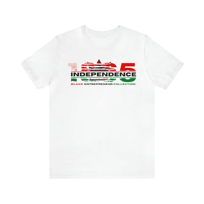 RBG | 1865 INDEPENDENCE | Embedded Distressed Flag | Short Sleeve Premium T-Shirt White