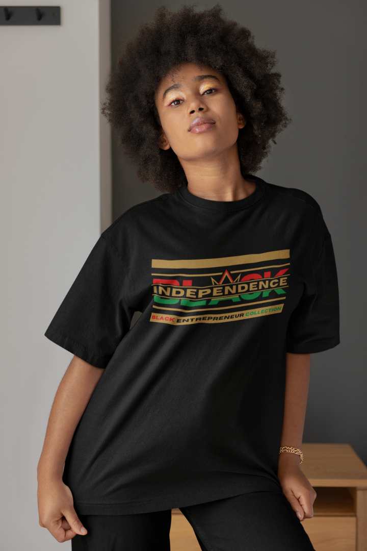 RBG BLACK INDEPENDENCE Short Sleeve Premium T-Shirt Black Solid Gold