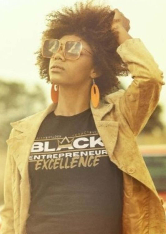 'Black Entrepreneur Excellence' Women's Short Sleeve T-Shirt Black Crown