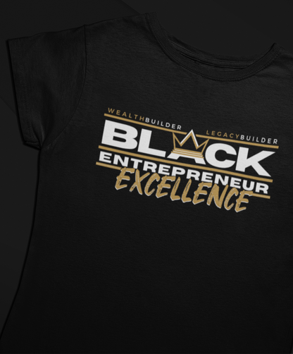 'Black Entrepreneur Excellence' Women's Short Sleeve T-Shirt Black Crown